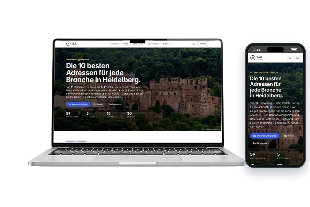 Top 10 Heidelberg website on desktop and mobile