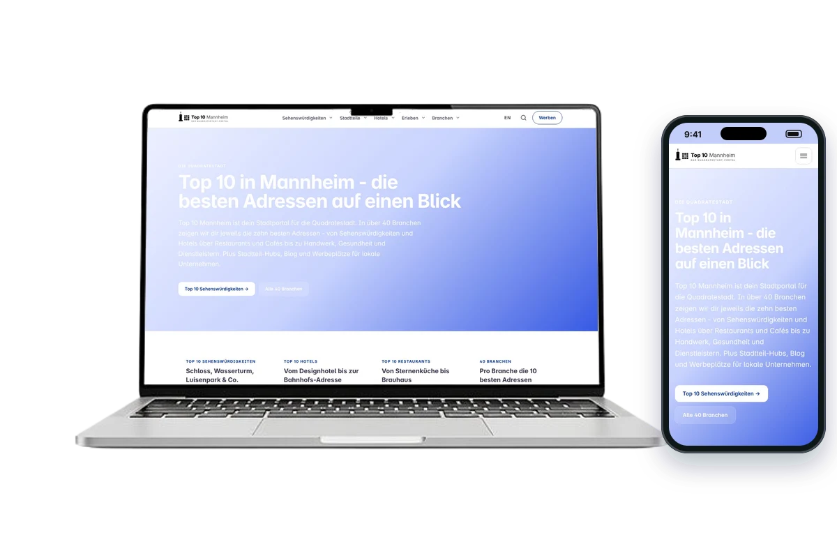 Top 10 Mannheim website on desktop and mobile