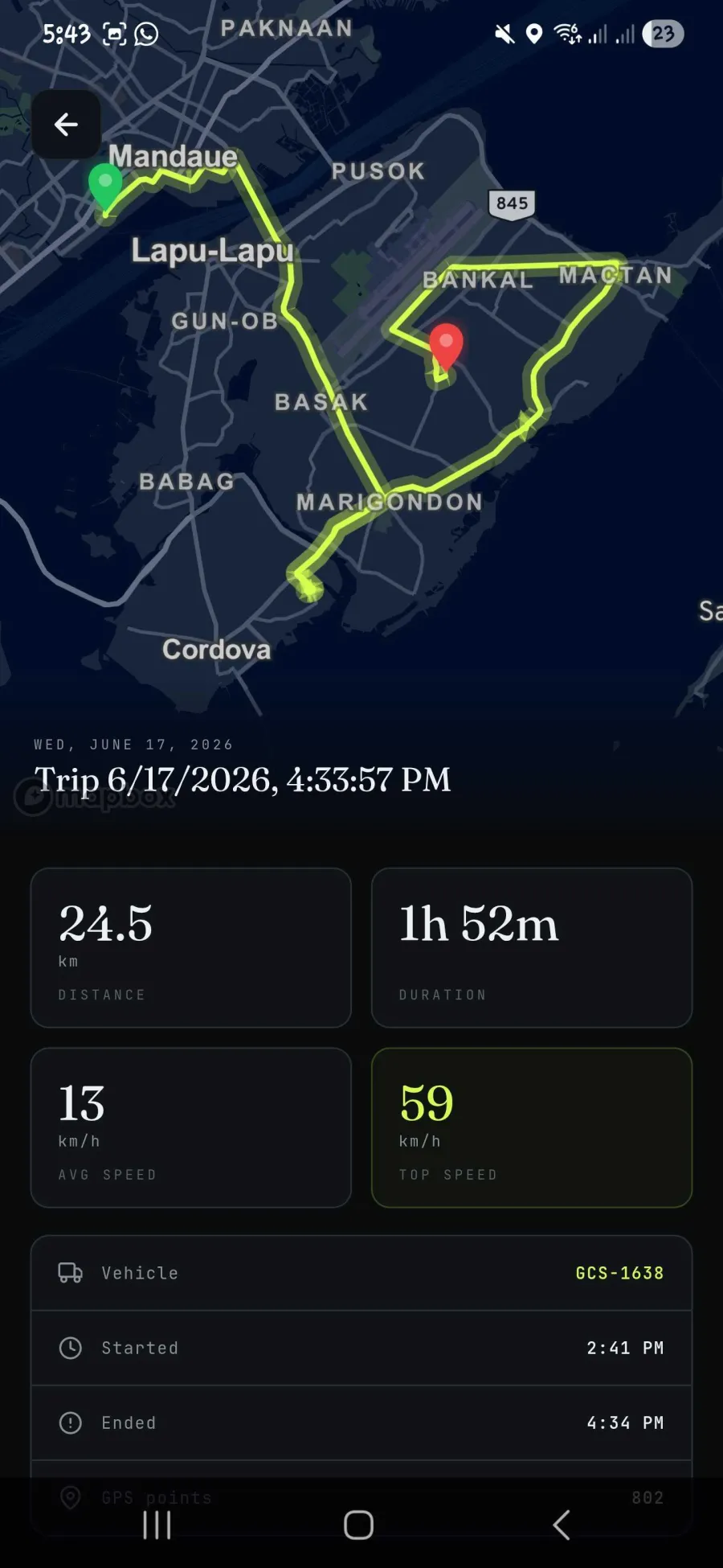 Trip detail